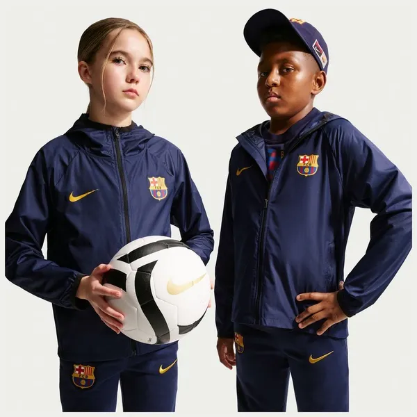 Barcelona Regnjakke - Blå/Sort/Gul Børn